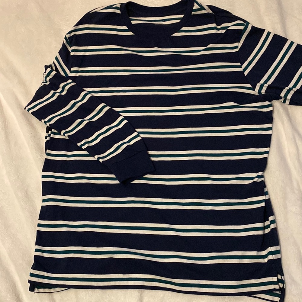 No Boundaries Men’s 2XL Blue and Green Striped long sleeve shirt